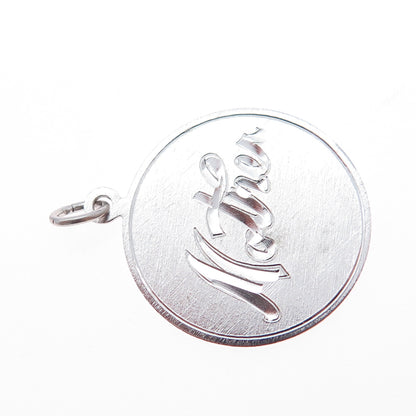 GRIFFITH & SONS CO. 925 Sterling Silver Vintage Engraved Mother Charm Pendant
