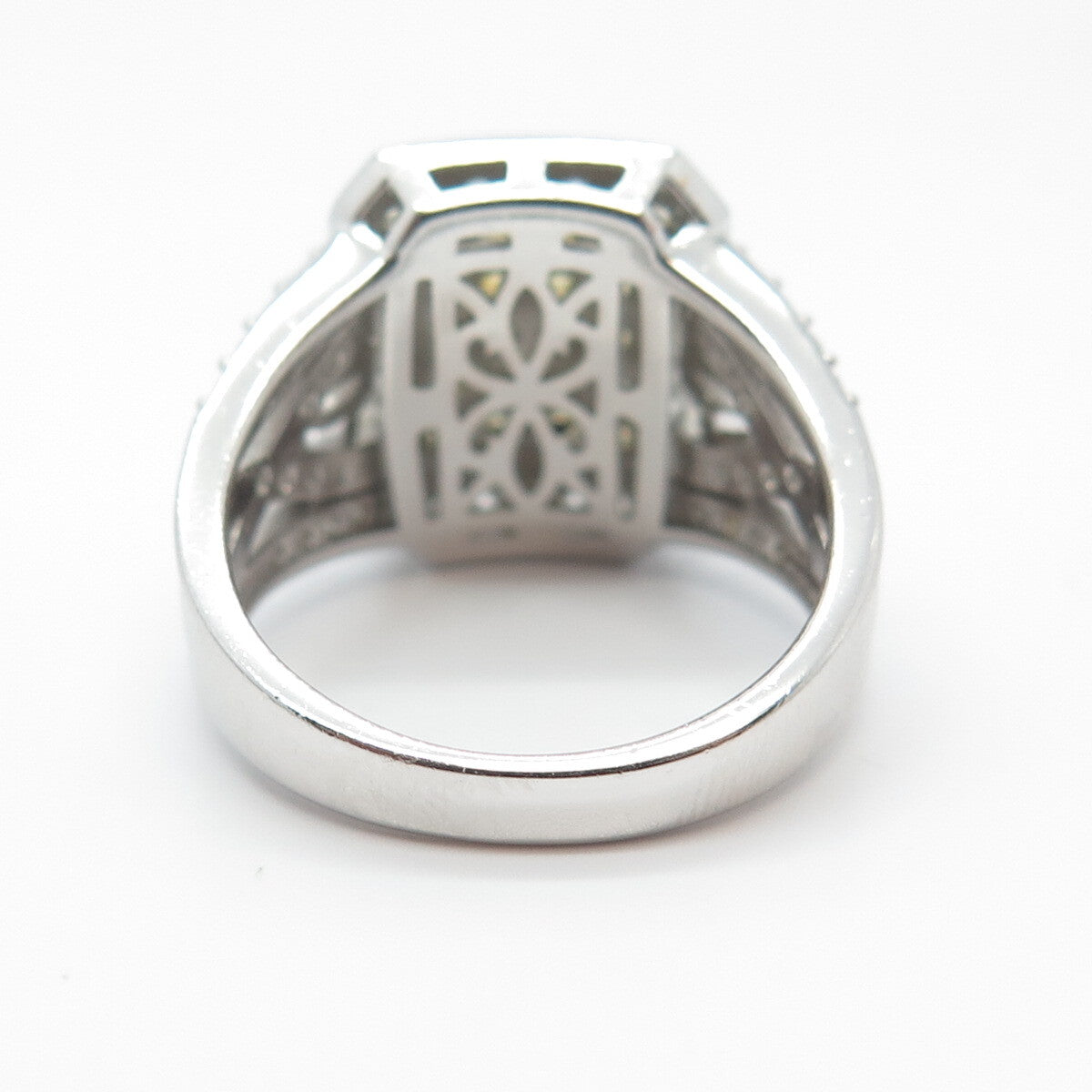925 Sterling Silver Yellow & White C Z Ring Size 7