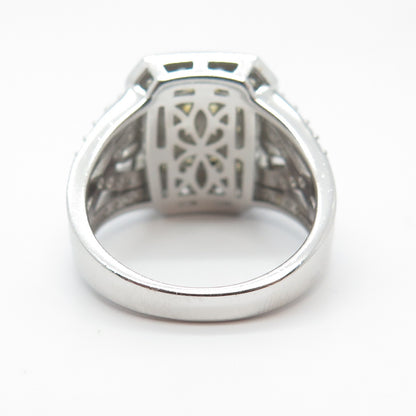 925 Sterling Silver Yellow & White C Z Ring Size 7
