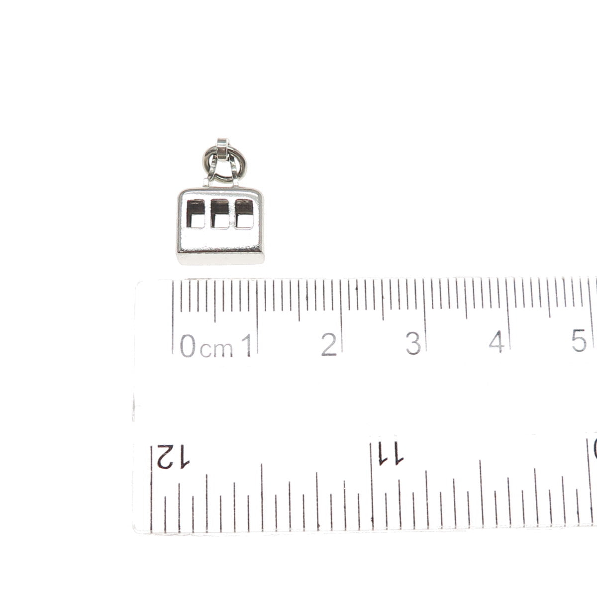 800 Silver Vintage Cable Car Minimalist 3D Charm Pendant