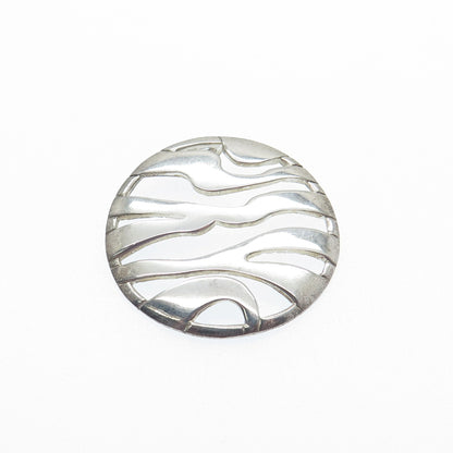 925 Sterling Silver Vintage Zebra Print Round Slide Pendant