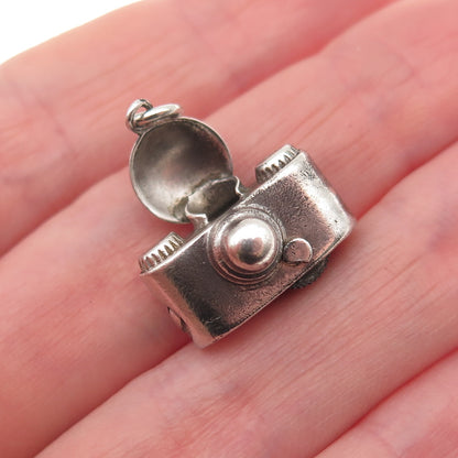 925 Sterling Silver Antique Art Deco Camera Zippo Lighter 3D Mini Charm Pendant