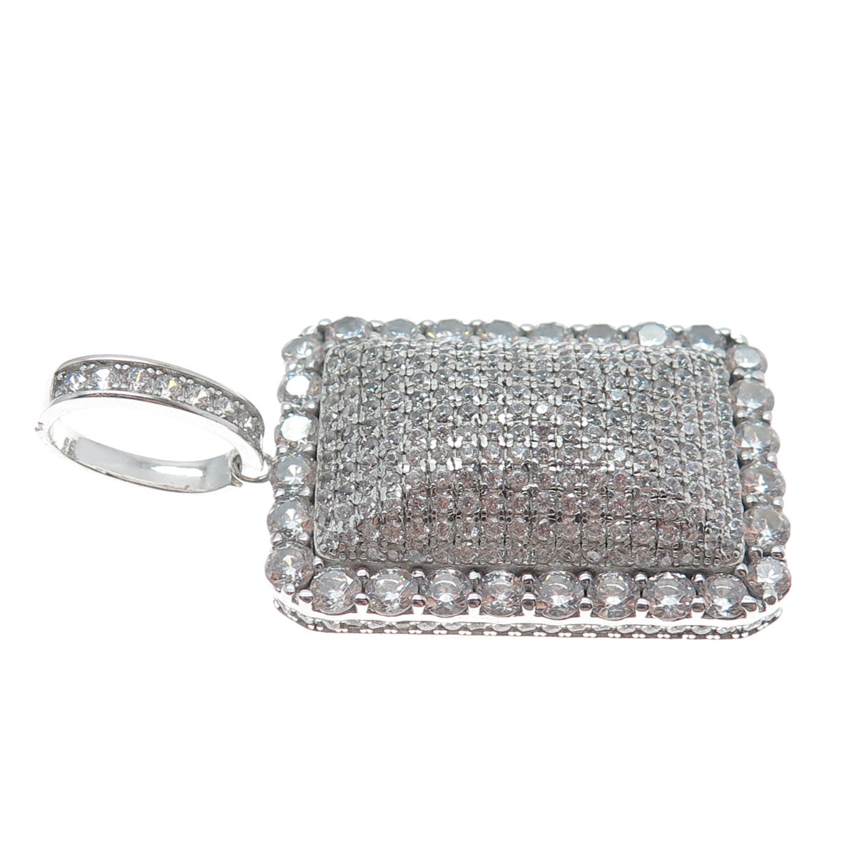 DESIGNS BY YAGI 925 Sterling Silver Round-Cut C Z Sparkle Pendant