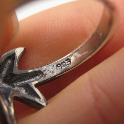 925 Sterling Silver Vintage Starfish Ring Size 7.5