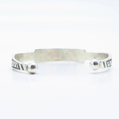 925 Sterling Silver Vintage "Mamadou" Adjustable Cuff Bracelet 6"
