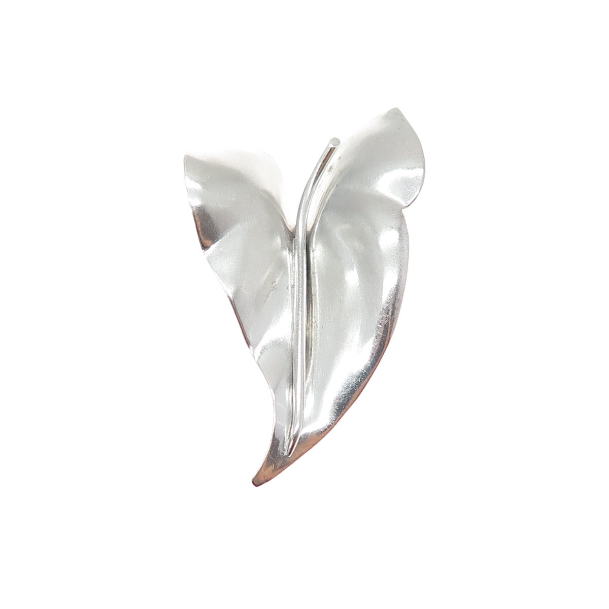 CARL ART 925 Sterling Silver Vintage Modernist Floral Leaf Pin Brooch