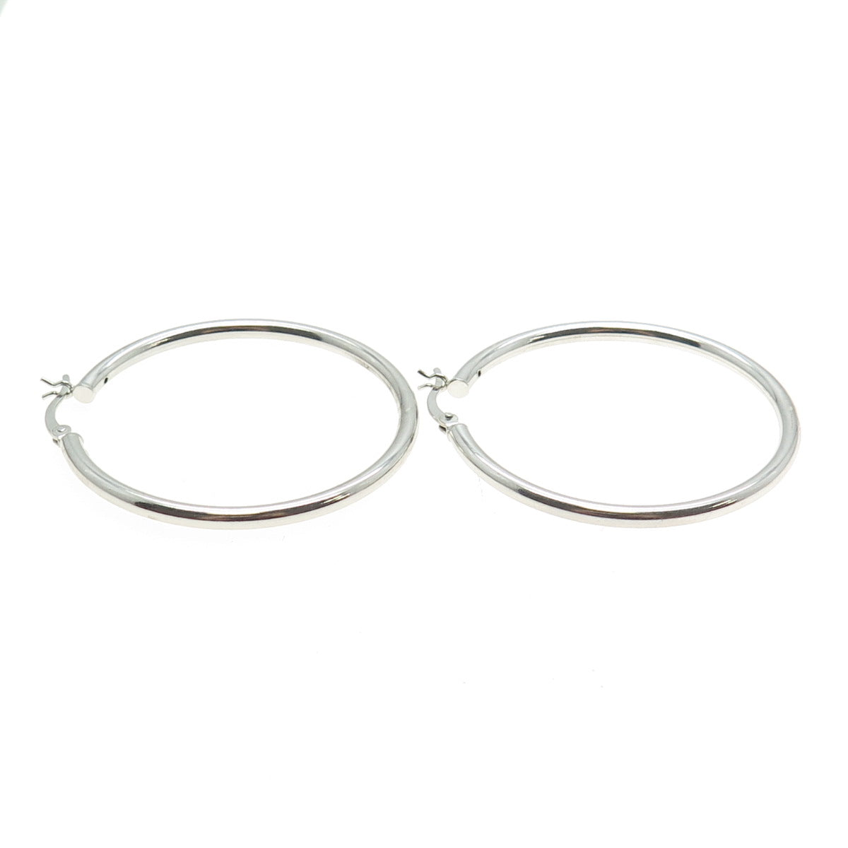 925 Sterling Silver Classic Hinged Hoop Earrings