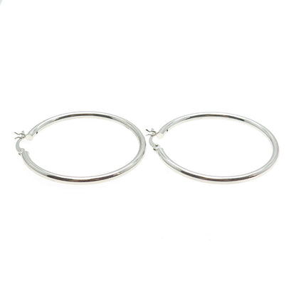 925 Sterling Silver Classic Hinged Hoop Earrings