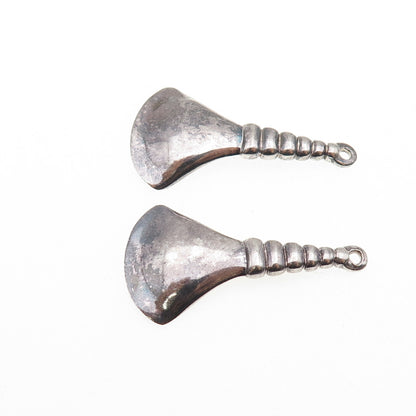 ROBERT LEE MORRIS 925 Sterling Silver Vintage Modernist Oxidized Jacket Earrings