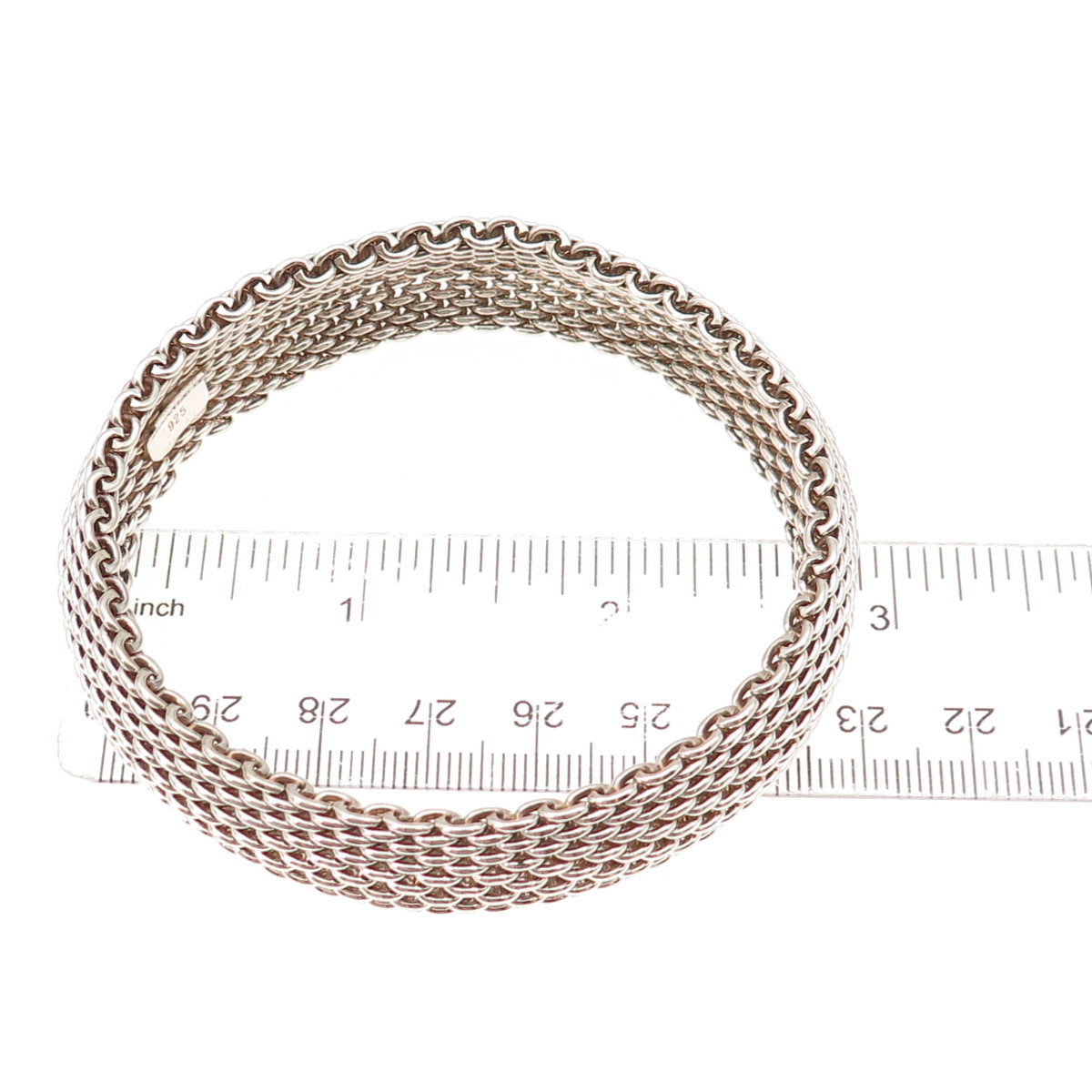 Tiffany & Co. 925 Sterling Silver Vintage Somerset Mesh Bracelet 7.75"