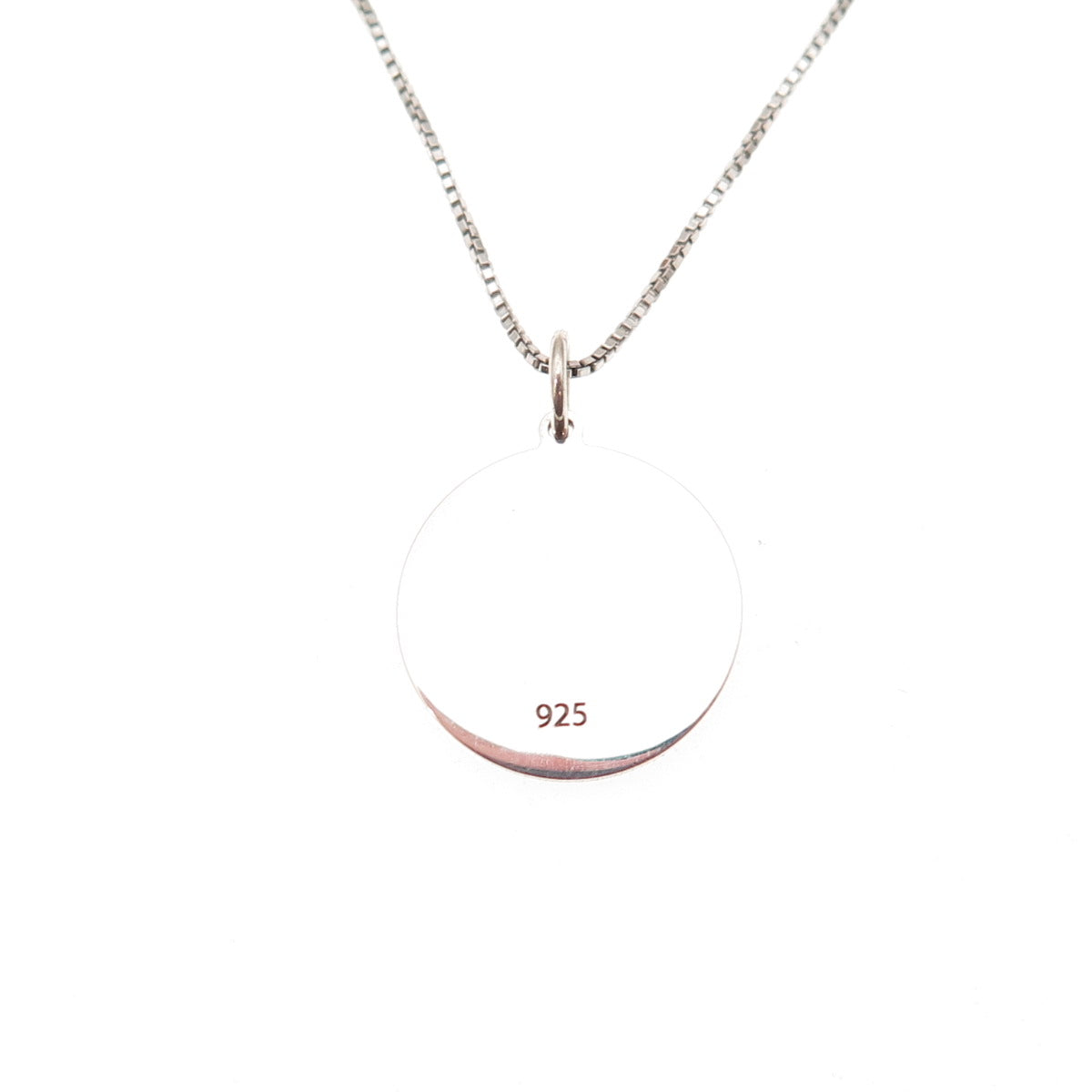 925 Sterling Silver Blue Enamel Moon Face Goddess Box Chain Necklace 18"
