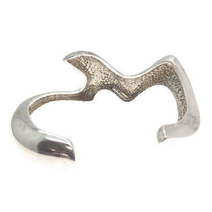 PAUL BRACKNA 925 Sterling Silver Vintage Modernist Adjustable Cuff Bracelet 6.5"