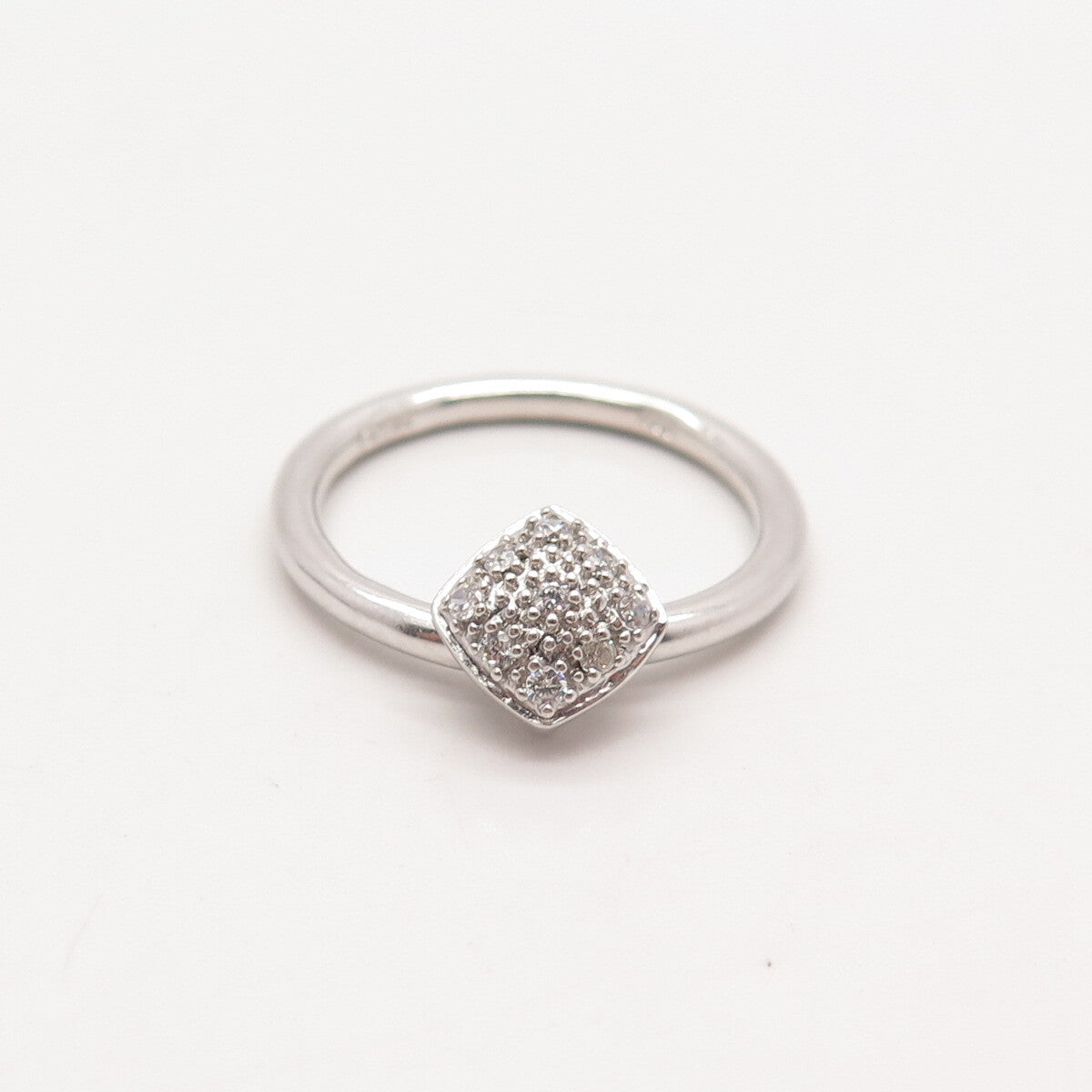 925 Sterling Silver SAI Pave C Z Ring Size 7.25
