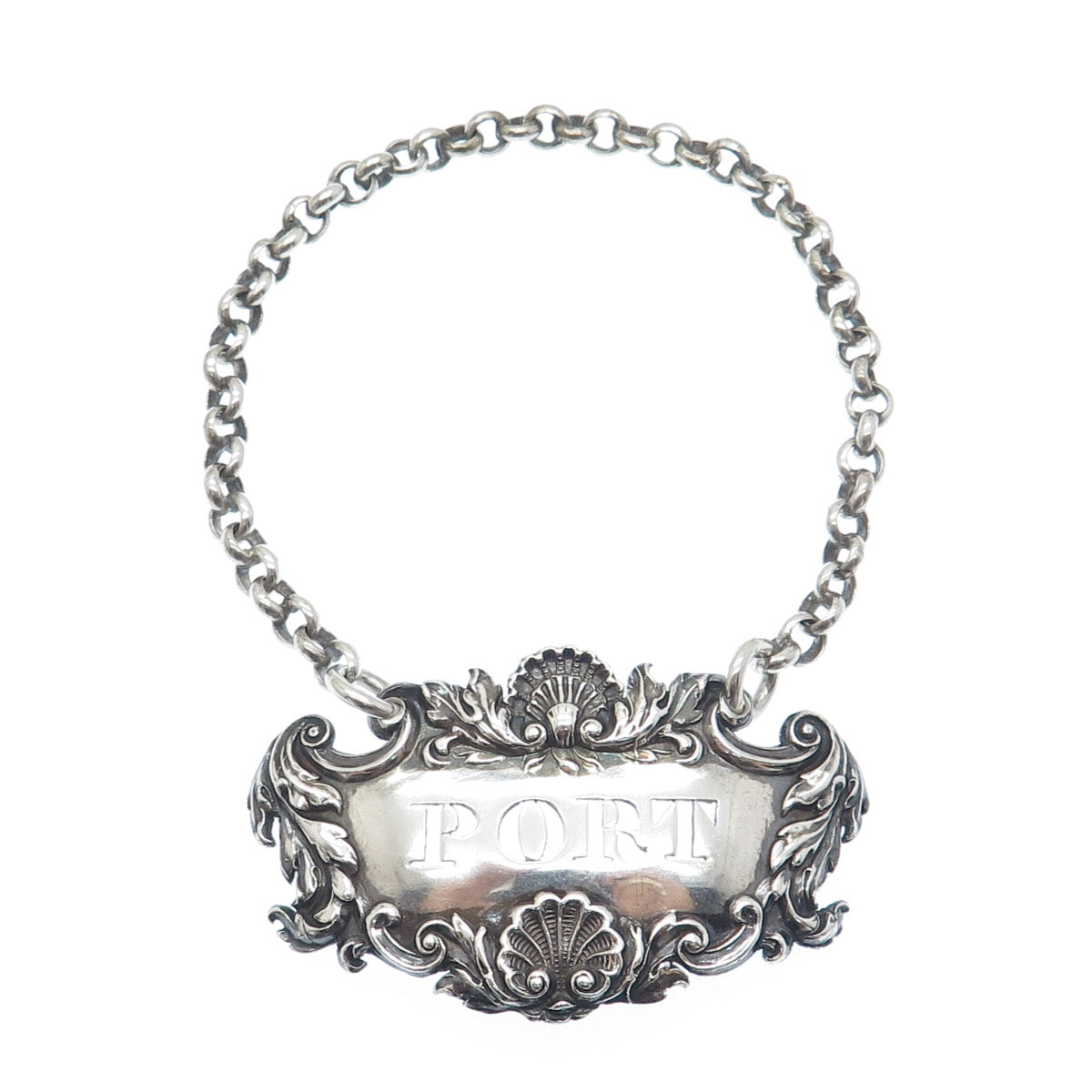 CHARLES REILY & GEORGE 925 Sterling Silver Antique 1829 London Port Bottle Tag