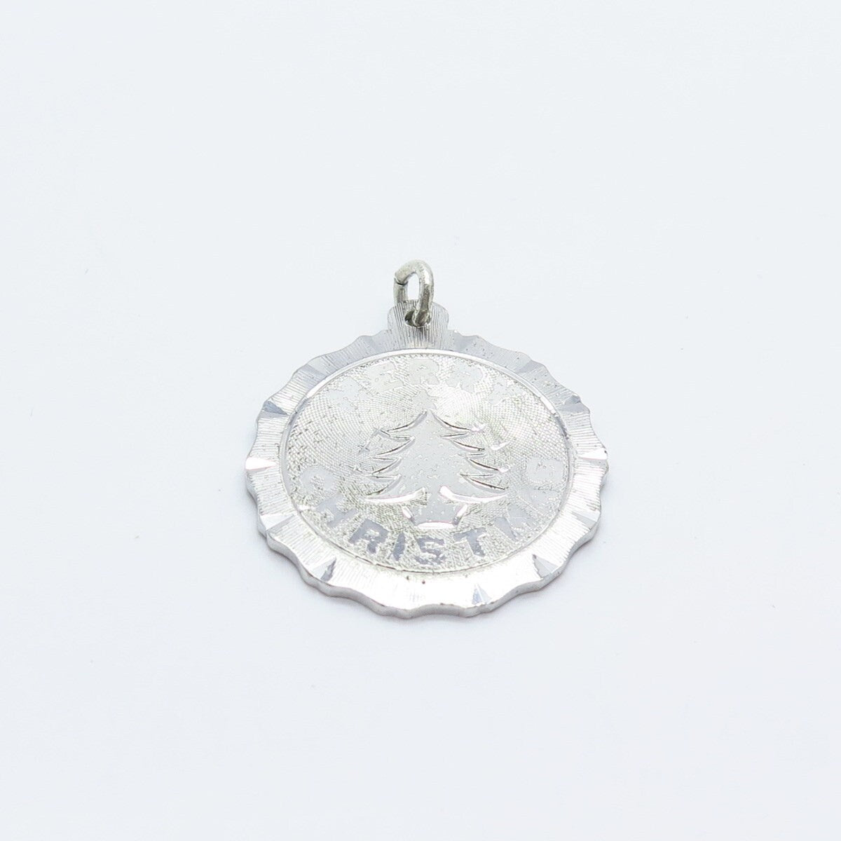 925 Sterling Silver Vintage "Merry Christmas" Charm Pendant