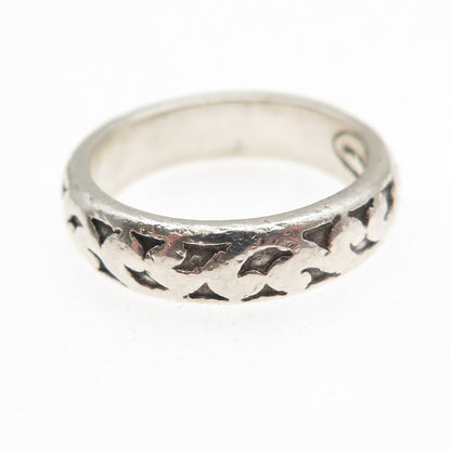 LOIS HILL 925 Sterling Silver Vintage Signature Scroll Band Ring Size 7.5