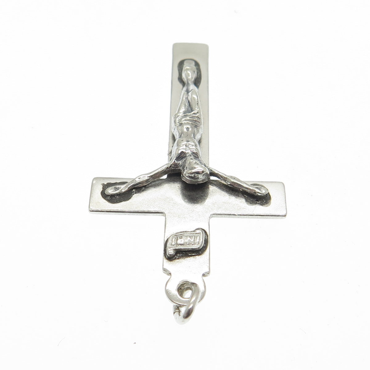 925 Sterling Silver Antique Art Deco Crucifix Cross Religious Pendant