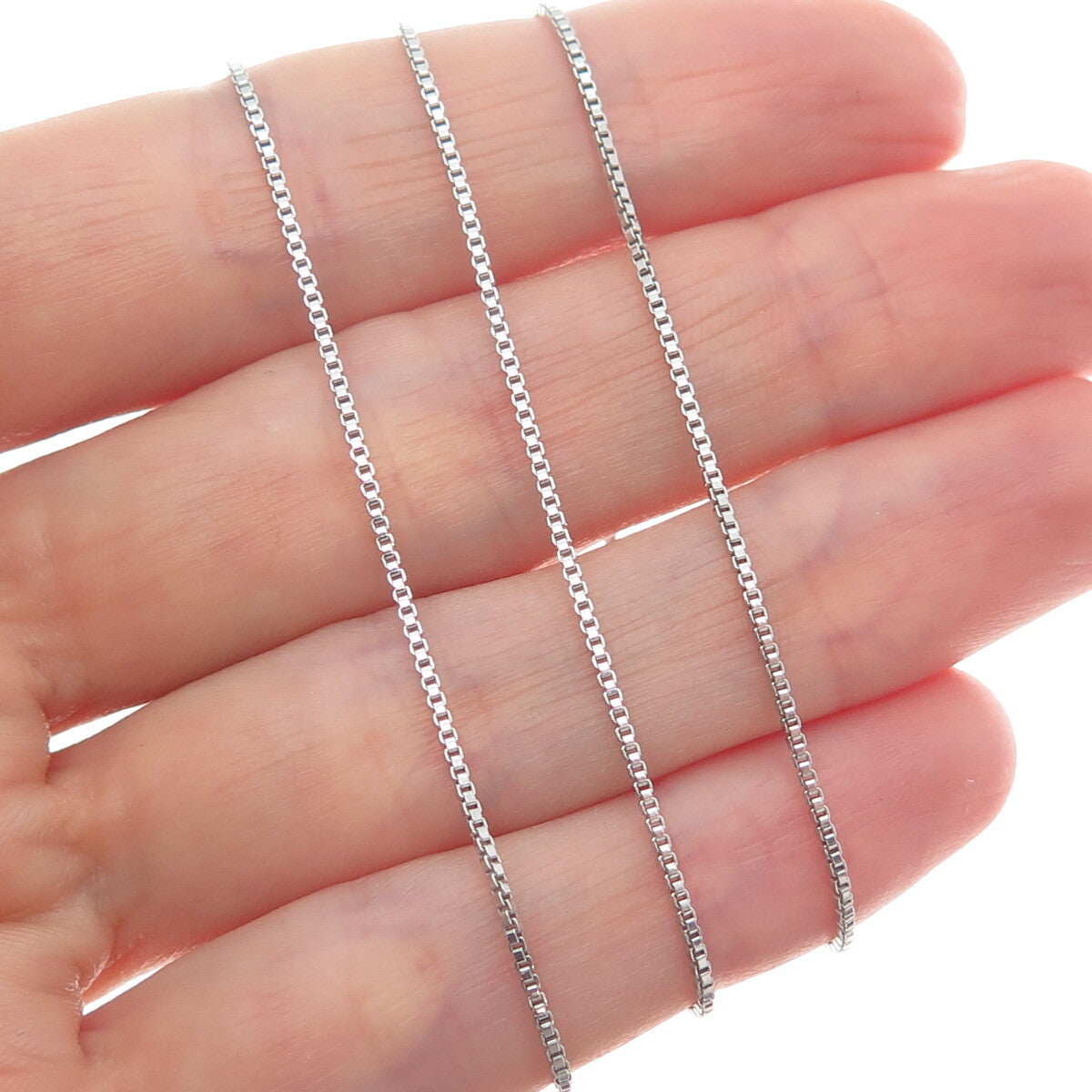 925 Sterling Silver Italy Box Chain Necklace 20"
