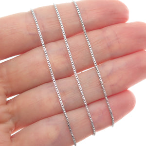 925 Sterling Silver Italy Box Chain Necklace 20"