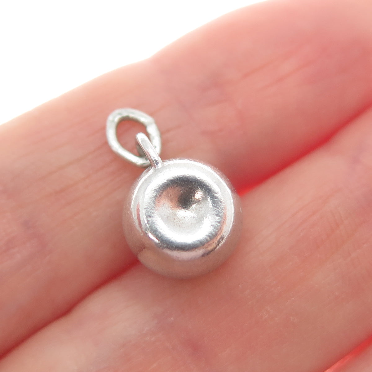 925 Sterling Silver Vintage Fruit Cup Minimalist 3D Charm Pendant