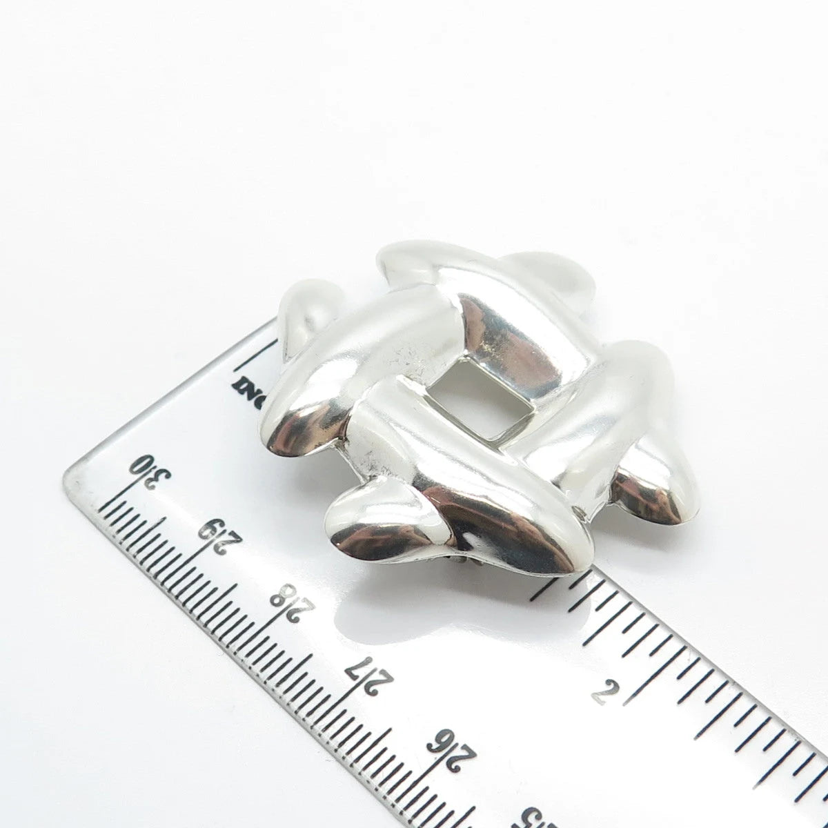 925 Sterling Silver Vintage Modernist Pin Brooch / Pendant