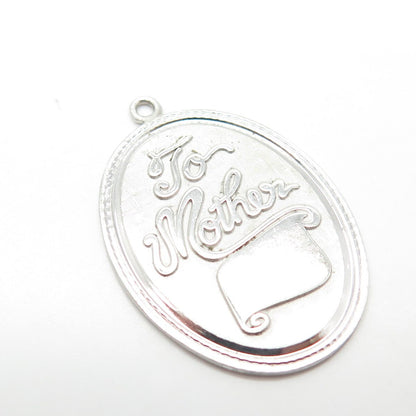 925 Sterling Silver Vintage Griffith & Sons Co "To Mother" Oval Pendant