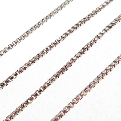 925 Sterling Silver Vintage Italy Round Box Chain Necklace 18"