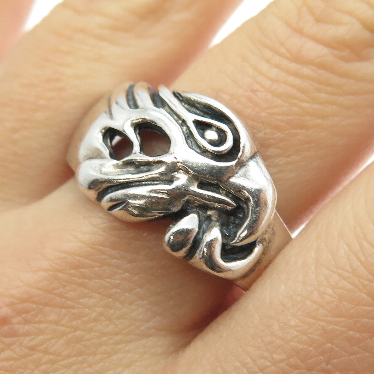 925 Sterling Silver Vintage Eagle Bird Ring Size 13.25