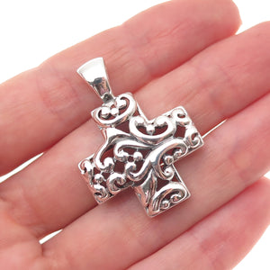 ATI Annika Witt 925 Sterling Silver Vintage Ornate Cross Charm Pendant