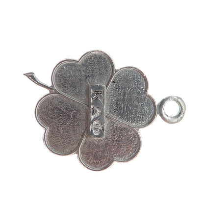 SOOK 925 Sterling Silver Vintage Kappa Delta Phi Clover Good Luck Charm Pendant