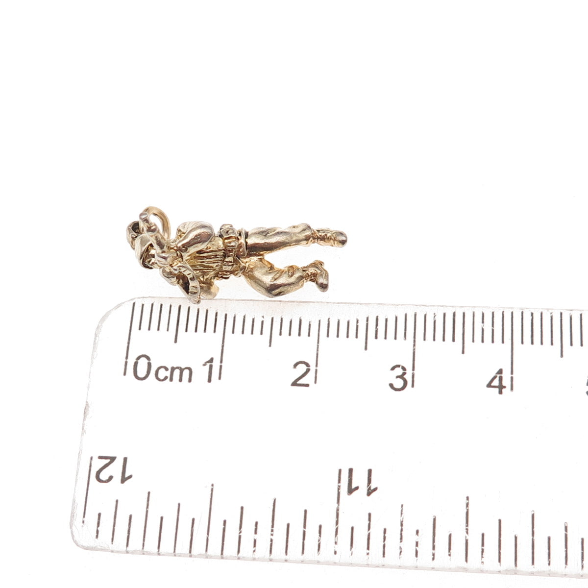 Crest Craft 925 Sterling Silver Gold Pated Vintage Soldier 3D Charm Pendant