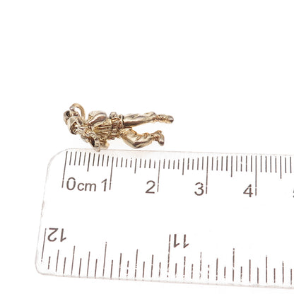 Crest Craft 925 Sterling Silver Gold Pated Vintage Soldier 3D Charm Pendant