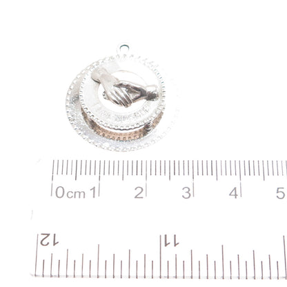 925 Sterling Silver Vintage M&M Friendship Charm Pendant