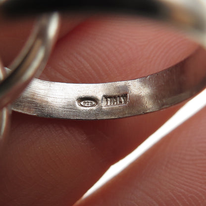 925 Sterling Silver Vintage Italy Interlocked Trinity Band Ring Size 6.5