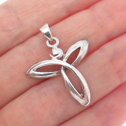 925 Sterling Silver Vintage Celtic Trinity Oxidized Charm Pendant
