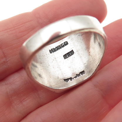 925 Sterling Silver Vintage Mexico Tree of Life Oxidized Ring Size 12