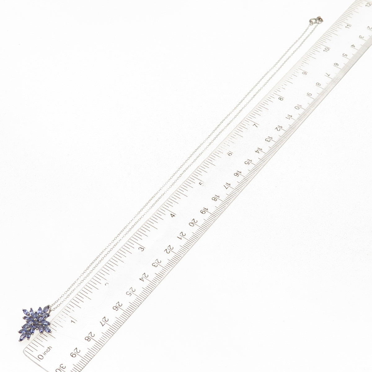 Chuck Clemency 925 Sterling Silver Real Tanzanite Cross Cable Chain Necklace 20"