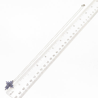 Chuck Clemency 925 Sterling Silver Real Tanzanite Cross Cable Chain Necklace 20"
