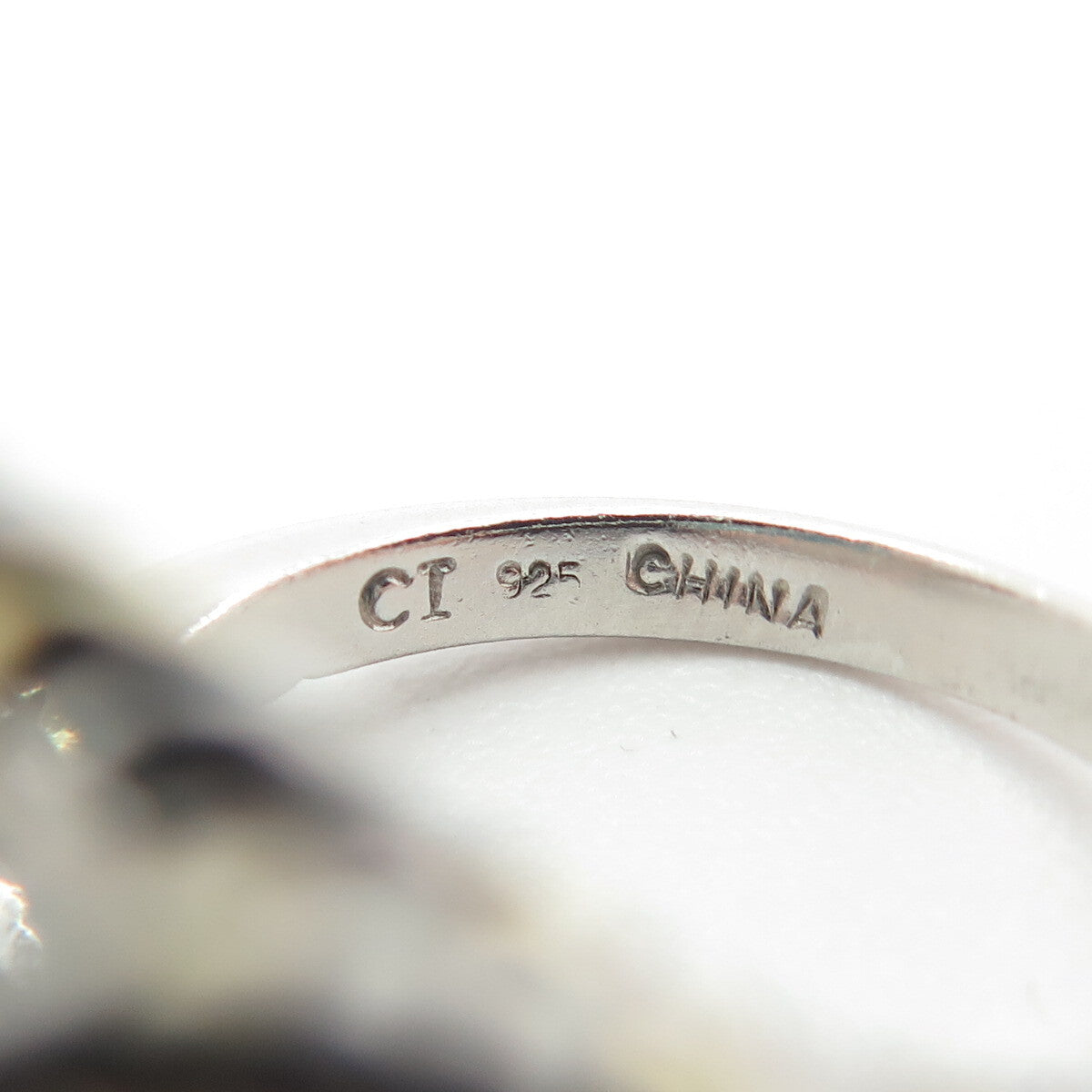 925 Sterling Silver Cushion-Cut Blue C Z Bypass Ring Size 7.25