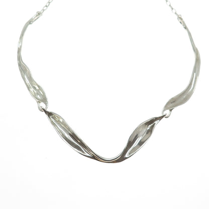 HAGIT GORALI 925 Sterling Silver Vintage Israel Modernist Chain Necklace 20"