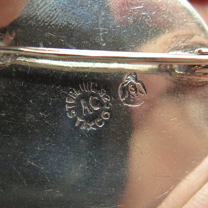 925 Sterling Silver Vintage Mexico Taxco Fight Storyteller Pin Brooch