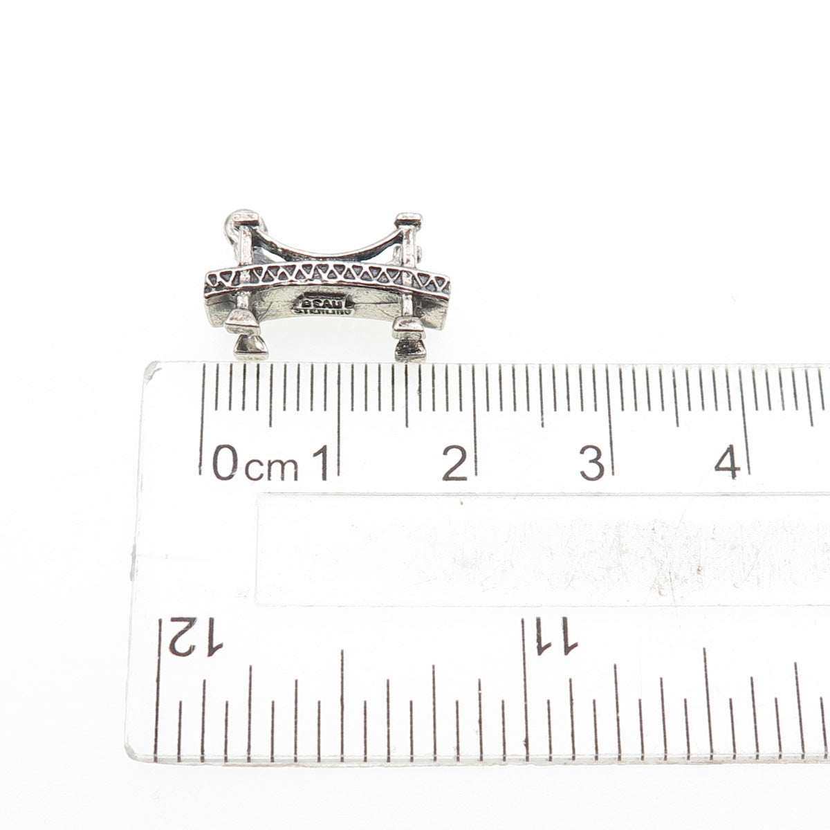 BEAU 925 Sterling Silver Vintage St. Lawrence Seaway Bridge Mini 3D Pendant