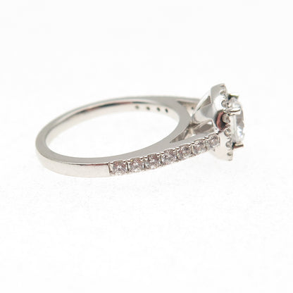 925 Sterling Silver Round-Cut C Z Engagement Ring Size 6.5