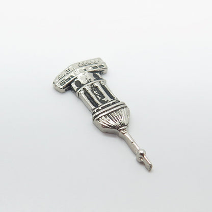 925 Sterling Silver Vintage Church Pendant