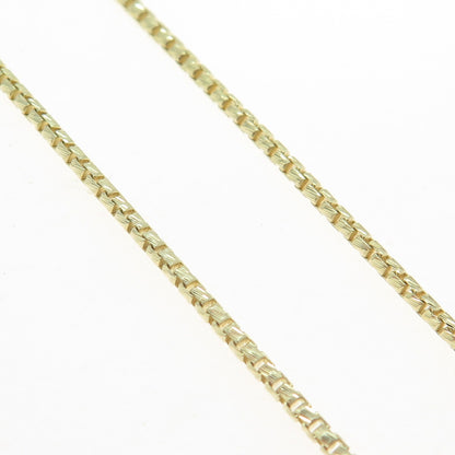 P. LUX 925 Sterling Silver Gold Plated Box Chain Necklace 16"