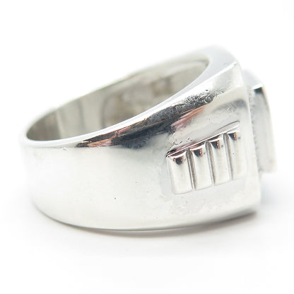 925 Sterling Silver Pave C Z Wide Ring Size 11