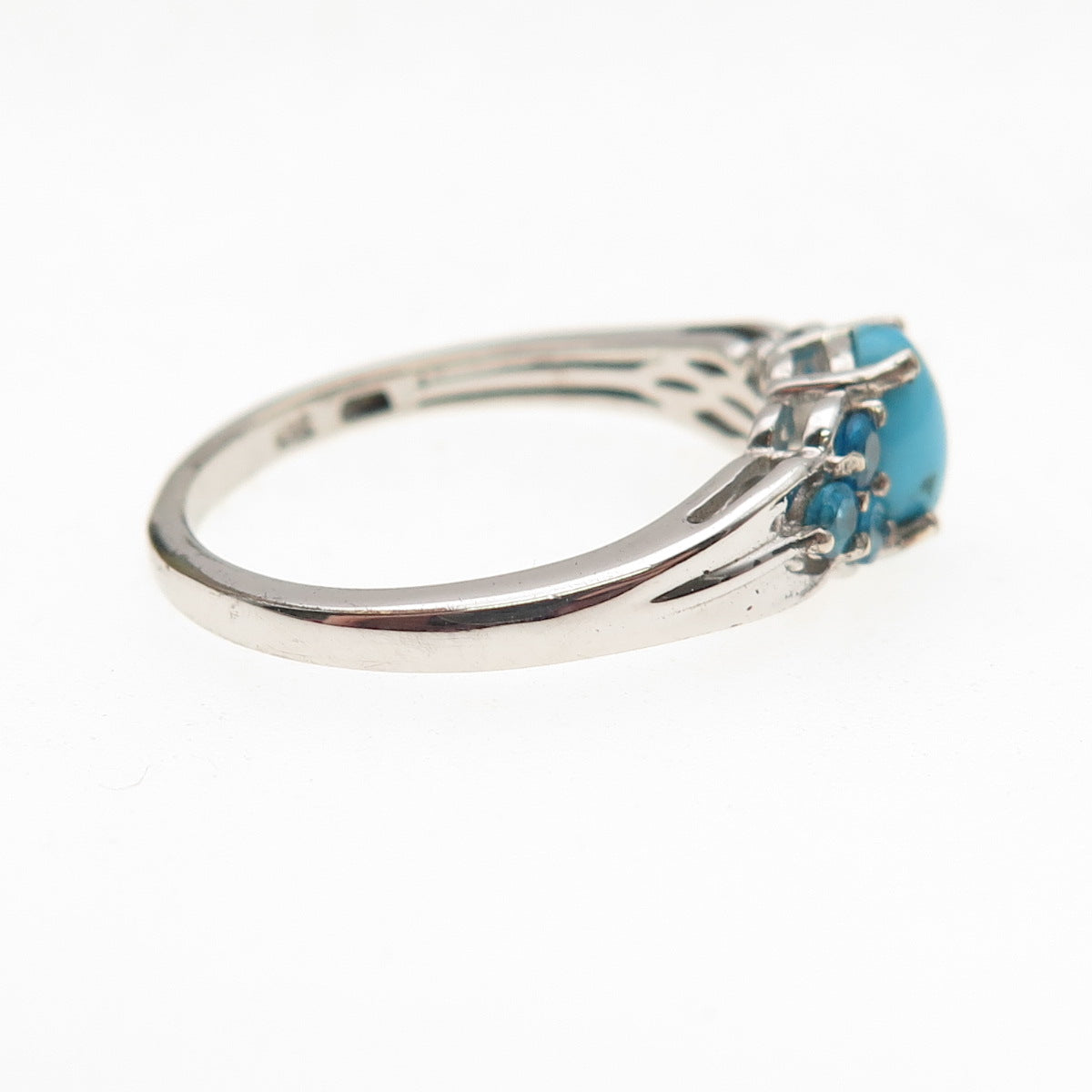 Chuck Clemency 925 Sterling Silver Real Turquoise & Apatite Ring Size 8.25