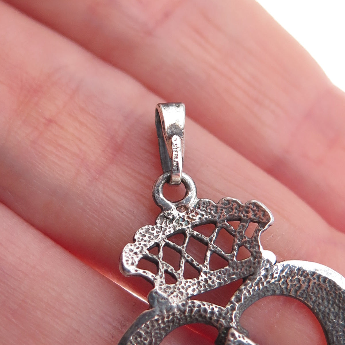 925 Sterling Silver Vintage Real Amethyst Scottish Luckenbooth Charm Pendant
