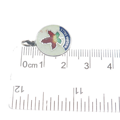 BREADNER CO. 925 Sterling Silver Vintage Enamel Niagara Falls Minimalist Pendant