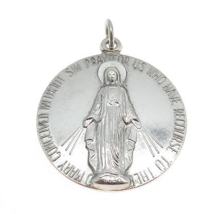 CHARLES THOMAE 925 Sterling Silver Antique Art Deco St. Mary Miraculous Pendant